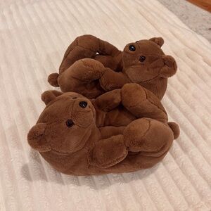 Brown bear slippers